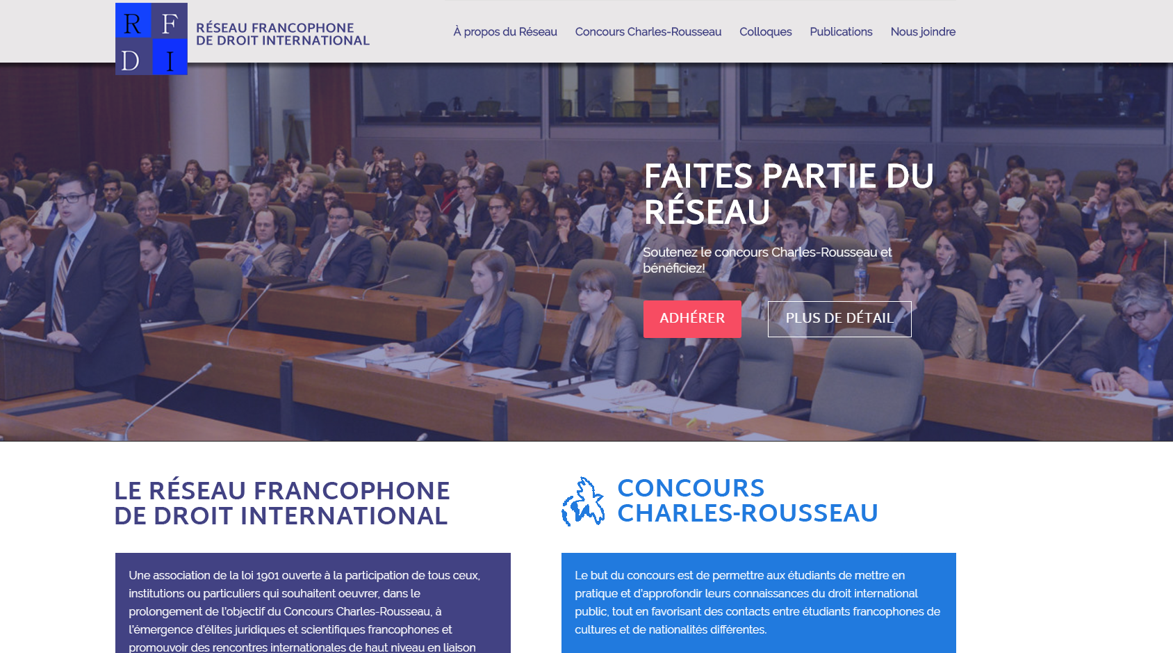 Site web Réseau Francophone de Droit International par Appwapp