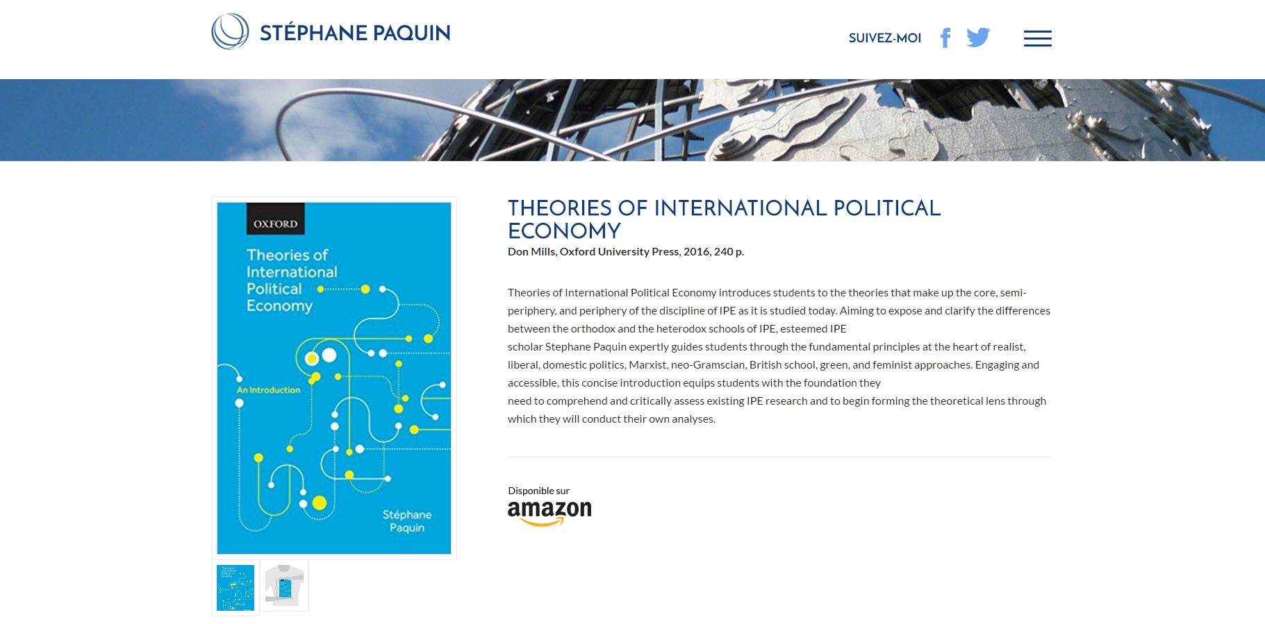 Exemple de publication de Stéphane Paquin disponible sur Amazon - Site web par Appwapp