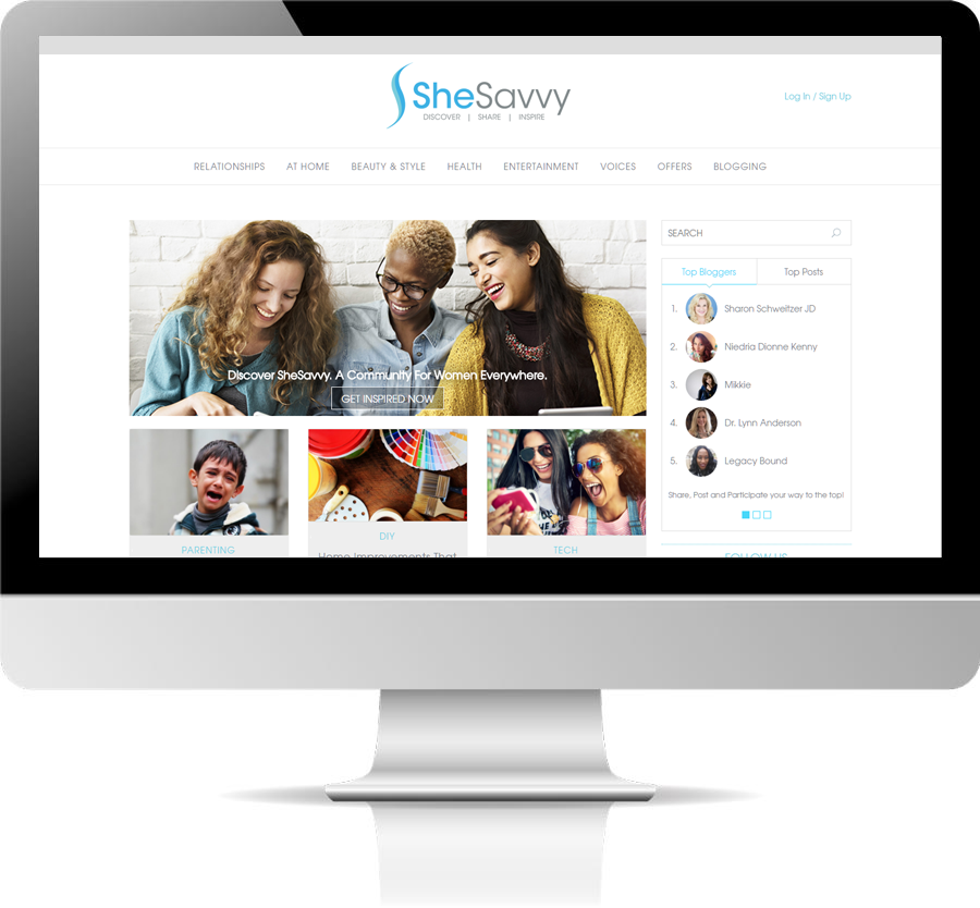 She Savvy website - web platform dedicated to female bloggers worldwide - by Apwapp